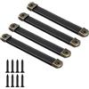 CONPHERON 4 pezzi Retrò Maniglie in Pelle per Mobili Maniglia per Porte Antico Pelle Maniglia Dell'Armadio Cassetti Armadietti Manopole Pomelli Armadio Tiretti 128 mm