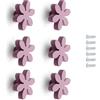 Poliplast - Set da 6 Pomelli, Design a Fiore, Modello 415, per Bambini, Verniciato a mano, Colore Rosa