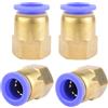 ANGEEK 4 unità di raccordo per tubo con diametro esterno da 12 mm x filettatura interna PT da 1/8 pollici, connessione pneumatica, connettore di qualità industriale, connettori per connessione pneumatica in