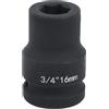 Uxney Bussola per Avvitatore a Impatto 3/4 16 mm 6 Poli, in Acciaio Cromo-Molibdeno (Cr-Mo), per Bidone - Uso Intensivo Professionale in Officina e Industria