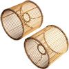 Osasy Paralume rotondo in rattan boho, paralume per lampada da tavolo, lampada da appendere e da terra, per tutti gli interni, diametro 16 cm (2, bambù marrone)