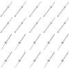 QUARKZMAN 4mm x 40mm Cieco Rivetti x 20pz Alluminio/Acciaio Aperto Estremità Rivetto per Metallo e Plastica e Pelle, [Argento Tono]