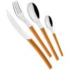 EME POSATERIE Loto Arancio 1665 - Set di Posate da Tavola in acciaio inox 18/10, per 12 persone, 48 pezzi