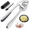 Wekuw Pressa-Aglio, Spremiaglio in Acciaio Inox Trita Aglio Manuale Sbuccia Aglios Spremiaglio Professionale Pressa per Zenzero — Facile da Pulire e Antiruggine con Pelapatate e Spazzola per la Pulizia