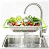 TENTA KITCHEN Scolapasta estensibile da posizionare sul cestello del lavello (38-54 cm), scolapasta a maglia fine per la cucina, per scolare gli alimenti e riporre le stoviglie - Scolapasta da lavello verde