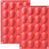YXHZVON 2 Pezzi Stampo Madeleine, Stampi per Madeleines in Silicone, 20 Fori Stampi in Silicone a Forma di Conchiglia per Madeleine, Biscotti, Cioccolato, Caramelle, Budino(Rosso)