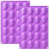 YXHZVON 2Pezzi Stampi per Madeleines in Silicone, 20 Cavità Stampo Madeleine,Stampi in Silicone a Forma di Conchiglia per Madeleineper Torte, Cioccolato (Viola)