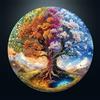 CHARMIBLE Puzzle da 1000 pezzi, per adulti, 1000 pezzi, albero della vita, puzzle rotondo impossibile, 67,5 x 67,5 cm, carta di carta blu, irregolare e unico, per amici di famiglia
