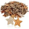 COM-FOUR® Set di Decorazioni a dispersione di Stelle da 100 Pezzi - Coriandoli per Matrimoni e Feste in Legno di Betulla - Accessori per Progetti Fai da Te (Corteccia di betulla stellata 100x)
