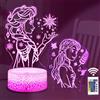 TIDRT Carino Elsa Princess Lampada-Acrylic 3d Led Principesse Luce Notturna 16 Colori Tocco Con Telecomando,Luci Decorative Per La Stanza Dei Bambini,Regali Di Compleanno E Natale