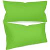 npluseins federe in tinta unita in confezione da 2 e dal design discreto 1154.1498, 40 x 80 cm, verde mela