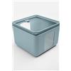 BLIMPLUS - Contenitore Quadro M Teal Peek Box 2.6L - Porta Alimenti Salva Freschezza Impilabile Microonde Coperchio Trasparente - Made in Italy