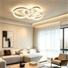 LXJCSM LED Ceiling Light, 72W Dimmbar Ceiling Light, Lampada Moderna Soggiorno 78cm 5-Anello LED Lampade a Soffitto, Lampada a Soffitto in Alluminio Bianco
