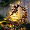 GIGALUMI Luci solari da giardino all'aperto, fata palla di vetro cracklé, luci solari, ornamenti da giardino lunari, luci solari per prato, cortile, sentiero, patio, balcone