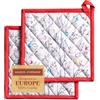 Maison d' Hermine Maison d 'Hermine Fairy Christmas Set di 2 presine in cotone 100% per barbecue, microonde, Natale del Ringraziamento, (20cm x 20cm)