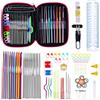 THINTON Set di 100 uncinetti con custodia, ergonomici per uncinetto, accessori per maglieria, 22, dimensioni 0,6 mm, 6,5 mm, set per principianti