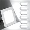 Aigostar Downlight Da Incasso a LED, 6W Equivalente a 51W, 6500K Cool White Light, Bianco, Faretti LED, LED Porthole, Ф95-100mm, Confezione da 6