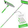 TidyBliss Lavavetri con Corto e Manico Lungo 143 cm, Pulisci Vetri Finestre Professionale, Tergivetro in Silicone e Spugna, Tergipavimento per Pareti di Vetro Bagno Auto Doccia Finestre (Verde)