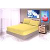 SpazioTessile Lenzuolo Sotto Con Angoli O Federe 100% Cotone Certificato Oeko-Tex rm (Giallo, Matrimoniale)