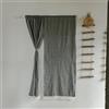 A.Monamour Tenda Semi Oscurante con Spacco Centrale in Cotone a Righe Decorativo con Nappine Tessuto Spesso Tende a Pannello Porta Finestra per Camera da Letto Soggiorno Cucina, 1 Pezzo, grigio scuro