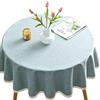 CIEEIN CIEHT Tovaglia rotonda impermeabile in cotone e lino Anti-penetrazione facile da pulire grigio blu Diametro 180cm