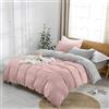 INTRECCI Parure Copripiumino Bicolore Matrimoniale Singolo Piazza e mezza, Set Sacco Piumino Friends in Cotone con Federe Disponibile in più Colori e Misure (Rosa/Grigio, 1 Piazza e mezza)