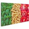 islandburner Quadri Moderni Cucina Italiana con Sfondo - Pasta, Pomodoro, basilico Stampa su Tela - Quadro x poltrone Salotto Cucina mobili Ufficio casa - Fotografica Formato XXL