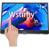 Wstirhy Monitor Touch Portatile 14 Pollici 1920x1080p IPS Touch Screen con USB C HDMI, Monitor Mobile per il telefono PC Portatile Xbox PS4/5 Switch