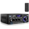 Woopker AK45 Amplificatore Audio Bluetooth 5.0, Amplificatore HiFi Stereo, 40wx2 potenza nominale 2.0 CH Mini Amplificatore Ricevitore Stereo Amp per auto Home Theater, W/2 Mic/SD/RCA/USB/FM Radio
