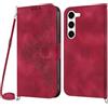 Netany Cover per Samsung Galaxy S23 Plus con Cordino, Flip Portafoglio Custodia in Pelle, [2 Porta Carte][Chiusura Magnetica],Custodia Libro Antiurto Cover con Laccio per Samsung S23 Plus (Rosso)