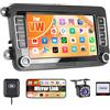 Fuluku Android Autoradio per VW Golf 5 6 Polo Tiguan Passat Touran Caddy T5 Trasporter Skoda Seat con MirrorLink, 7'' Schermo Stereo Auto con Bluetooth/WiFi/GPS/Backup Camera/FM/RDS/SWC