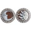 Generico Orecchini cammeo di Torre del Greco, Sole e Luna, Zirconi, Argento silver