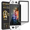 daydayup [4 Pack] vetro temperato compatibile con Nintendo Switch OLED modello 2021 - con [cornice di allineamento] Pellicola salvaschermo trasparente HD trasparente per Nintendo Switch OLED