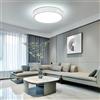 Kuwork Plafoniera Led Soffitto Moderno, Lampadario Camera da Letto Rotondo, 2400LM Lampade da Soffitto per Soggiorno Camera Cucina Corridoio Ufficio, 6000K