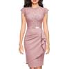Generic Abito Sposa Sirena Pizzo Schiena Scoperta Vestiti da Sposa Outlet Abito Cerimonia Sirena Abito da Sposa 2 in 1 Vestito da Cocktail Corto Vestito da Sposa Brutto Vestiti Eleganti Rosa Antico Abiti
