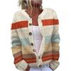 YIzdegg Cardigan da donna in lana oversize, con bottoni, cardigan con stampa colorata, giacca invernale di Natale, maglione lavorato a maglia Y2k, beige., XXL