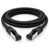 1aTTack.de - Cavo patch cat. 6 A, in tessuto, rivestimento in cotone, da 500 Mhz, 10 Gb Nero / 1 pz 2 m