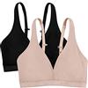 Fruit of the Loom - Bralette da Donna in Cotone Senza Ferretto, Disponibile in Confezioni Multiple, 3 B (Taglia Produttore: 34B)