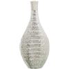 DRW Vaso da pavimento in metallo alluminio argentato 30 x 10 x 66 cm