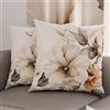 PETTI Artigiani Italiani - Coppia di Federe Cuscino 30x30 cm in Microfibra, Cuscini Arredo Camera da Letto, Divano, Salotto, Set 2 Fodere Copricuscino, Federa Floreale 5, 100% Made in Italy