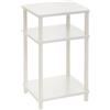 DRW Tavolo ad angolo in MDF e metallo bianco