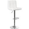 DRW Set 2 sgabelli Alto in pelle sintetica e metallo in bianco e cromato
