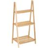 DRW Scaffale da pavimento con 3 ripiani in legno naturale