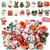 Vulevirtue 60 Pezzi Ornamenti Natalizi In Miniatura,Miniature Natalizie Resina Albero Di Natale Mini Decorazione Natalizia Natalizia Miniatura Di Resina Di Natale Miniatura Babbo Natale Pupazzo Fai Da Te