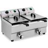 Royal Catering Friggitrice elettrica - 2 x 10 litri - Rubinetto di scarico - 230 V RCEF 10DB