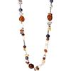 Purelei® Collana Hawaiian Sunset - con agata rossa, citrino, diaspro e perle d'acqua dolce - placcata oro 18K - Collana da donna in acciaio inossidabile 40-45 cm - Colorato statement nel look del