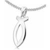 CLEVER SCHMUCK, set di gioielli composto da ciondolo a forma di pesce, 17 mm, e catenina da 42 cm, entrambi in argento Sterling