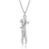 Qings Collana Abbraccio per Coppia in Argento Sterling 925 Collanas Pendente a Forma di Cuore Abbracciato Regalo di Compleanno o Anniversario per Lui, Lei e Mamma,Argento