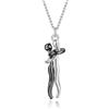 Qings Collana Abbraccio per Coppia in Argento Sterling 925 Collanas Pendente a Forma di Cuore Abbracciato Regalo di Compleanno o Anniversario per Lui, Lei e Mamma,Nero 1