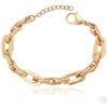Generico Bracciale Catena Donna Oro 18K - Doppia Maglia Elegante, Regolabile, Look Lusso Quotidiano, Regalo Natale/Festa